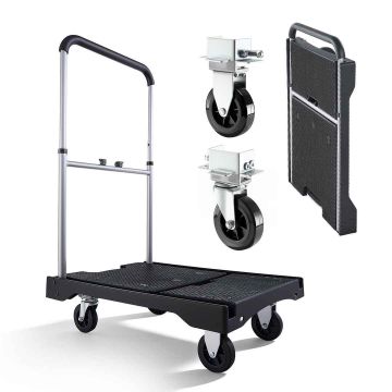 Складная платформенная тележка VEVOR PZS200P, Грузоподъёмность 149,69 кг, 680 × 495 × 115 мм