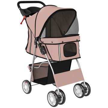 Foldable dog stroller, up to 10 kg, Brown, 77 × 102 × 44 cm