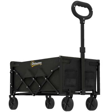 Foldable transport trolley, 60 l, Black, 71 × 45 × 86 cm