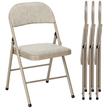 Folding chairs, 4 pcs, Sand, 45 × 78 × 46 cm