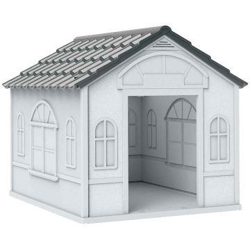 Будка для собак PawHut 65x75,7x63см, бело-серого цвета