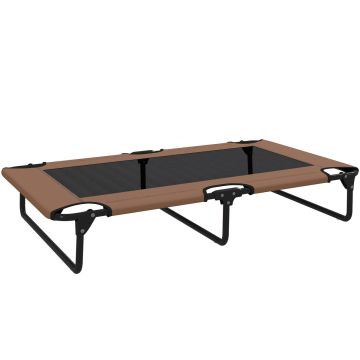 Dog bed, raised, foldable, Brown, 107 × 61 × 20 cm