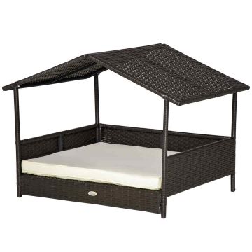 Лежак для собак PawHut 69x98x70см, черно-белый