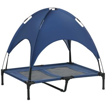 Лежак для собаки PawHut 92x76x90см, синий/чёрный
