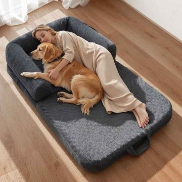 Dog bed VEVOR KZ-01, orthopedic, dark gray, 179 × 95 × 24 cm