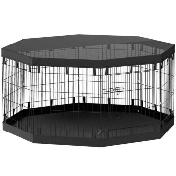 Вольер для собак PawHut 159x159x76см, черного цвета