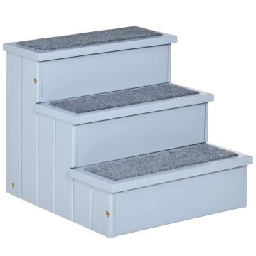 Лестница для собак PawHut 40,5x44,5x38см, серого цвета
