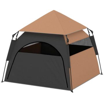Палатка для собак PawHut 120x120x106см, черно-коричневого цвета