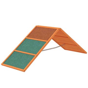 Пандус для собак PawHut 173x59x66см, светло-коричневый/зеленый