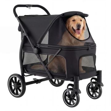 Dog Stroller, 40 kg, Black, 96 × 71 × 102.5 cm