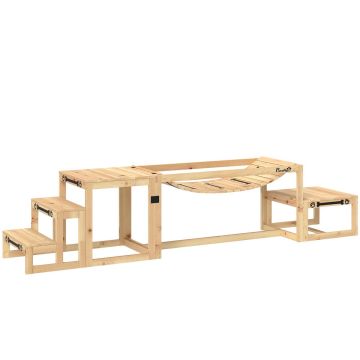 Мост для ловкости собак PawHut 120x50x56см, светло-коричневого цвета
