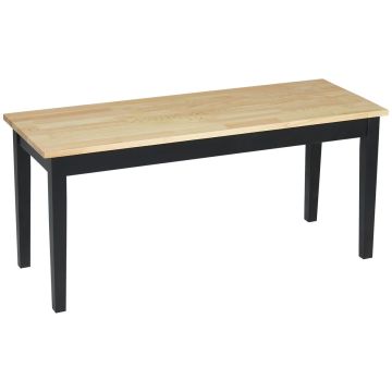 Скамейка Homcom 102x36x45см, черный/светло-коричневый цвет