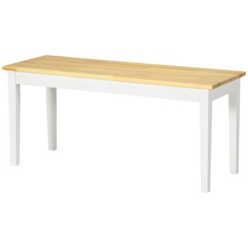 Скамейка Homcom 102x36x45см, светло-коричневый/белый цвет