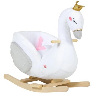 Rocking horse, swan-shaped with lullaby function, 65 × 40 × 68 cm
