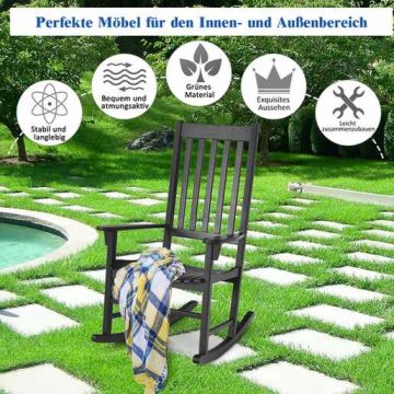 Outdoor rocking chair, Black, 71 × 116 × 84 cm