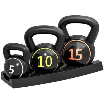 Weight set, 3 pieces, 2.2 kg / 4.5 kg / 6.8 kg, Black