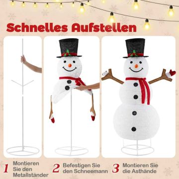Lighting Christmas snowman, 200 LED lights, 125 × 80 × 184 cm