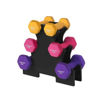 Набор гантелей со стойкой SYL609B02 2x1 кг 2x1,5 кг 2x2 кг