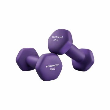 Набор гантелей 2 x 1 кг, фиолетовый