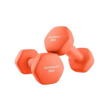 Набор гантелей 2 x 3 кг, красные