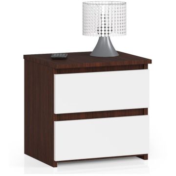 Naktinė spintelė NORE CL2 40 cm., tamsiai ruda/balta