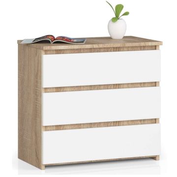 Naktinė spintelė NORE CL2 60 cm., baltos/ąžuolo spalvos