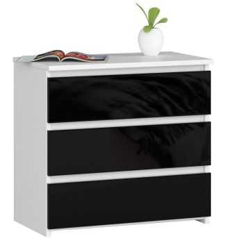 Naktinė spintelė NORE CL3 60 cm., balta/juoda