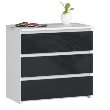 Naktinė spintelė NORE CL3 60 cm., balta/tamsiai pilka
