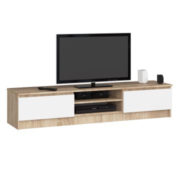 TV staliukas RTV K120, ąžuolo/baltos spalvos