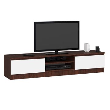TV staliukas RTV K120, tamsiai rudos/baltos spalvos