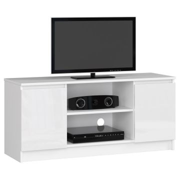 TV staliukas RTV K120, blizgios baltos spalvos