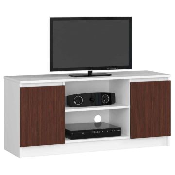 TV staliukas RTV K120, baltos/tamsiai rudos spalvos