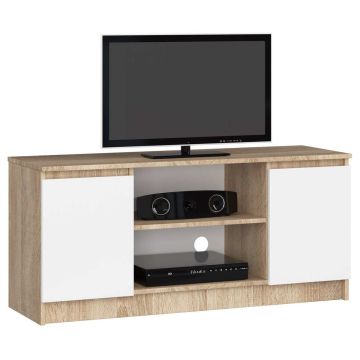 TV staliukas RTV K120, ąžuolo/baltos spalvos