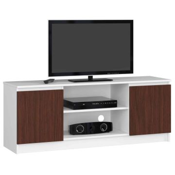 TV staliukas RTV K120, baltos/tamsiai rudos spalvos