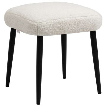 Taburetė Homcom 42x42x47cm., kreminės/juodos spalvos