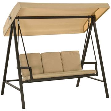 Lauko sūpynės Outsunny 200x125x175cm., smėlio/tamsiai rudos spalvos
