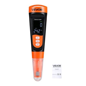 TDS water meter VEVOR A6, TDS and EC, 40 × 40 × 183.5 mm