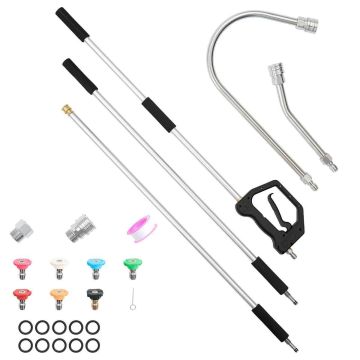 Telescopic pressure washer wand VEVOR SSG06, 7 nozzles, 277.5 × 14.5 × 3.1 cm