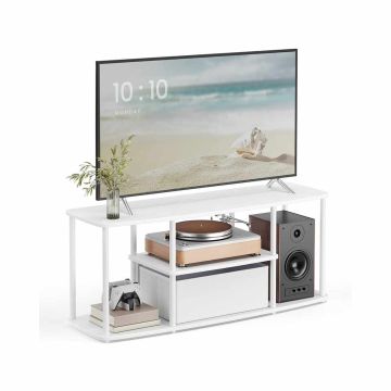Televizoriaus spintelė SONGMICS HOME LTV500W01, Iki 50 colių, Balta, 110 × 46 × 35 cm