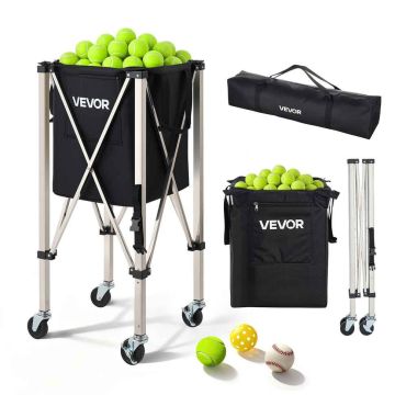 Tennis ball trolley VEVOR JQ-SU200A, 200 balls, Black, 96.5 × 20 × 15.5 cm