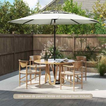 Patio umbrella, 3-stage ventilated top, White, Ø 300 × 245 cm