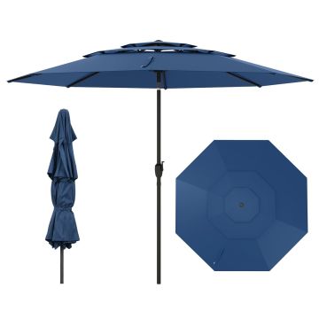 Patio umbrella, 8 ribs, 300 × 245 × 300 cm