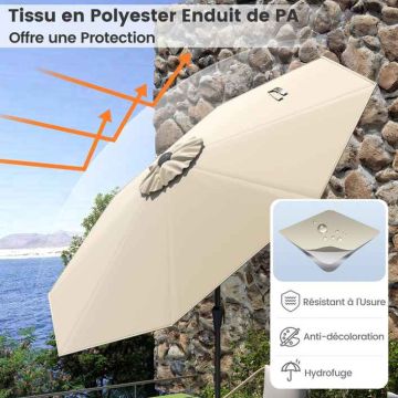 Patio umbrella, Sand, Ø 270 × 240 cm