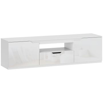 TV staliukas Homcom 160x38x43cm., baltos spalvos