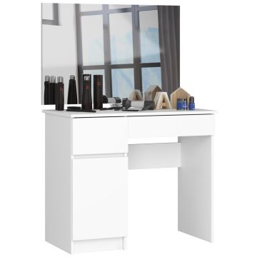 Kosmetinis staliukas NORE P-2/SL su veidrodžiu, 900x600 mm., baltas