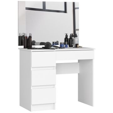 Kosmetinis staliukas NORE T-6/SL su veidrodžiu, 900x600 mm., baltas