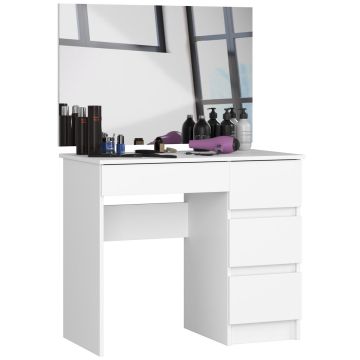 Kosmetinis staliukas NORE T-6/SL su veidrodžiu, 900x600 mm., baltas