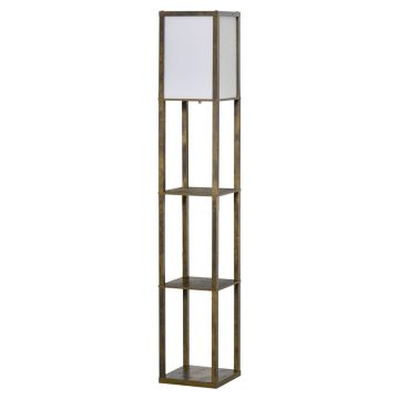 Торшер Homcom 26x26x160см, коричневый/белый цвет