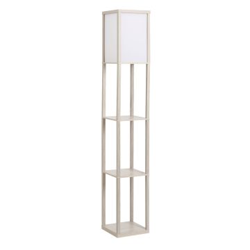 Торшер Homcom 26x26x160см, светло-коричневый/белый цвет