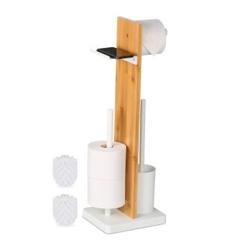 Tualetinio popieriaus stovas su lentyna Relaxdays, 27 × 68 × 18 cm